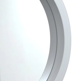 vidaXL Καθρέφτης Τοίχου με Λουρί Ασημί Ø 55 εκ.