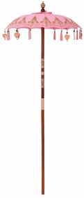 vidaXL Ομπρέλα με Βάση 250 cm Βαμβάκι, Ξύλο