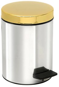 Κάδος Απορριμμάτων Μπάνιου (Φ20x28) Pam &amp; Co 5lt 415 Inox/Gold