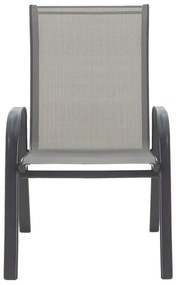 Καρέκλα - Πολυθρόνα Calan στοιβαζόμενη μέταλλο ανθρακί-textilene ανθρακί 55x75x95 εκ. 54x74x91 εκ.