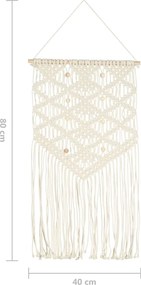 vidaXL Διακοσμητικό Τοίχου Μακραμέ 40 x 80 εκ. Βαμβακερό