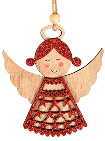 Χριστουγεννιάτικο Ξύλινο Στολίδι Αγγελάκι 236420a