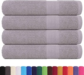 vidaXL Πετσέτες FROGN 4 τεμ. Γκρι 100x200 εκ. 360 γρ./μ²