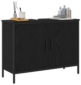 vidaXL Νιπτήρας Μπάνιου Μαύρο Δρυς 80x30x60 εκ Επεξεργασμένο Ξύλο