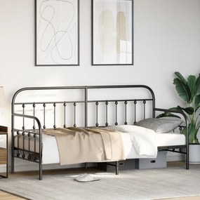 vidaXL Μαύρο Πλαίσιο Κρεβατιού 80x200 cm Χάλυβα