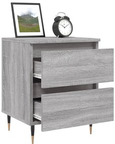 vidaXL Κομοδίνα 2 τεμ. Γκρι Sonoma 40x35x50 εκ. από Επεξεργασμένο Ξύλο