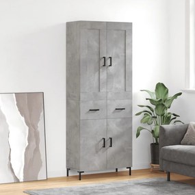 vidaXL Ντουλάπι Γκρι Σκυροδέματος 69,5x34x180 εκ. Επεξεργασμένο Ξύλο