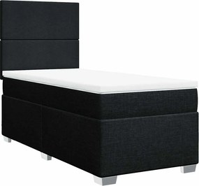 vidaXL Κρεβάτι Boxspring με Στρώμα Μαύρο 80 x 200 εκ. Υφασμάτινο