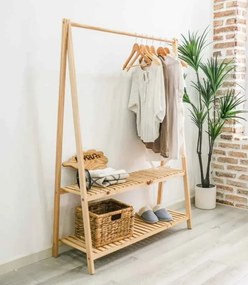Stewehome Ξύλινη ντουλάπα ρούχων με 2 ράφια -δρυς 106x38x148 cm