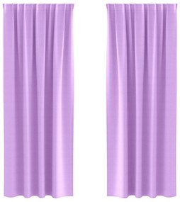 vidaXL Κουρτίνες με κουρτίνες 2 pcs Μοβ 225 x 140 εκ. Πολυεστέρας