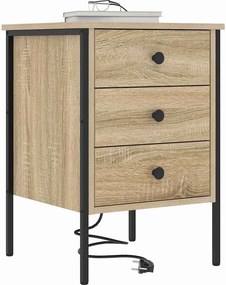vidaXL Κομοδίνο 2 pcs Δρύς Sonoma 42 x 41 x 61 εκ Επεξεργασμένο ξύλο