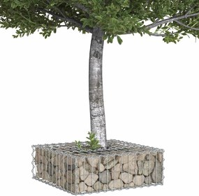 vidaXL Ανασηκωμένο κρεβάτι gabion Ασημί