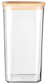 Δοχείο Αποθήκευσης Bamboo Essentials 01-24277 1200ml Στοιβαζόμενο Natural-Clear Estia Plastic,Bamboo