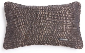 Μαξιλαροθήκη Διακοσμητική Ismaros Black-Choco Ραφή Γκανς Aslanis Home 30X50 Βαμβάκι-Chenille