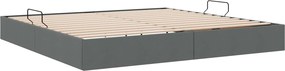 vidaXL Κρεβάτι Οθωμανικού Τύπου Σκούρο Γκρι 200 x 200 cm ύφασμα