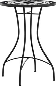 vidaXL Σετ Bistro «Μωσαϊκό» Μαύρο/Λευκό Σίδηρος και Κεραμικό