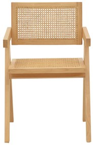 Πολυθρόνα Kalen pakoworld φυσικό rubberwood 52x59x79εκ