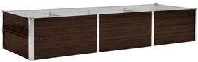 vidaXL Ζαρντινιέρα Υπερυψωμένη Καφέ 240x80x45 εκ. Γαλβανισμ. Χάλυβας