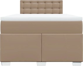 vidaXL Κρεβάτι Boxspring με Στρώμα Καπουτσίνο 120x190εκ.από Συνθ.Δέρμα