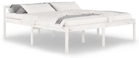 Κρεβάτι Ηλικιωμένων Λευκό 180x200εκ Μασίφ Πεύκο Super King Size - Λευκό