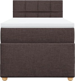 vidaXL Κρεβάτι Boxspring με Στρώμα Σκούρο Καφέ 80x200 εκ. Υφασμάτινο