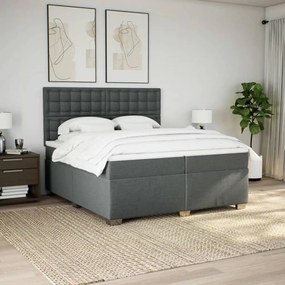 ΚΡΕΒΑΤΙ BOXSPRING ΜΕ ΣΤΡΩΜΑ ΣΚΟΥΡΟ ΓΚΡΙ 200X200 ΕΚ. ΥΦΑΣΜΑΤΙΝΟ 3290610