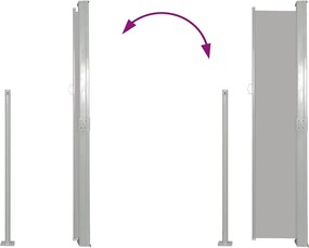 vidaXL Σκίαστρο Πλαϊνό Συρόμενο Βεράντας Γκρι 160 x 300 εκ.