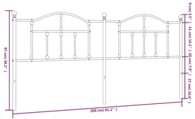 vidaXL Κεφαλάρι Μαύρο 200 εκ. Μεταλλικό