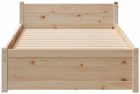 vidaXL Σκελετός Κρεβατιού Χωρίς Στρώμα 100x200 εκ. Μασίφ Πεύκο