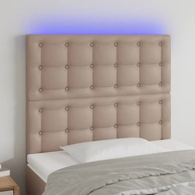 Κεφαλάρι Κρεβατιού LED Καπουτσίνο 80x5x118/128 εκ - Καφέ