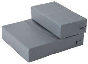 PawHut Σκάλα για κατοικίδια 2 Σκαλοπάτια Πτυσσόμενη έως 7 kg Σκάλα για σκύλους Σκάλα για γάτες και σκύλους Γκρι Μ45 x Π39 x Υ20 εκ.