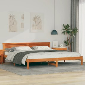 vidaXL Σκελετός Κρεβατιού Καφέ κεριού 180 x 200 cm Μασίφ ξύλο πεύκου
