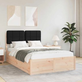 vidaXL Σκελετός Κρεβατιού με Επενδεδυμένο Κεφαλάρι Μαύρο 120 x 200 cm