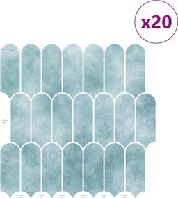 vidaXL Πλακάκι Φτερού 20 τεμ. Πράσινο 30 x 30 cm Πολυουρεθάνη και PET