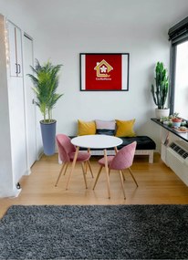 Stewehome τεχνητό δέντρο με 5 μπαμπού κορμούς και 45 φύλλα σε ανθρακογκρι βάζο παραλίας Γκρι