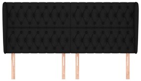 Κεφαλάρι με Πτερύγια Μαύρο 183x23x118/128 εκ. Υφασμάτινο 3118308