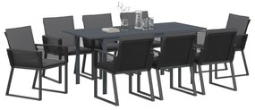 vidaXL Σετ τραπεζαρίας 6 τεμαχίων  με μαξιλάρια από ανθρακί μέταλλο και πολυ-ρατάν