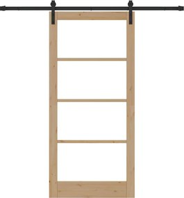 vidaXL Συρόμενη Πόρτα ORKDAL Φυσικό και Μαύρο 93 x 202 cm