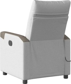 vidaXL καρέκλα ανάκλισης μασάζ Cloud Grey Fabric