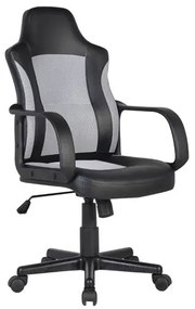 BF2850 Πολυθρόνα Γραφείου Διευθυντή, Mesh Γκρι, PU Μαύρο 55x60x97/107cm ΕΟ298,2