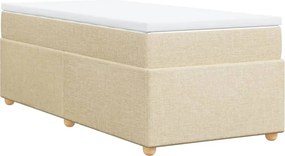 vidaXL Κρεβάτι Boxspring με Στρώμα Κρεμ 90x190 εκ.Υφασμάτινο