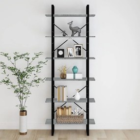 vidaXL Ραφιέρα Γκρι Sonoma 80x30x210 εκ. από Επεξεργασμένο Ξύλο