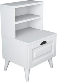 Stewehome Κομοδίνο ξύλινο με ράφια και συρτάρι 45x40x74.4 cm