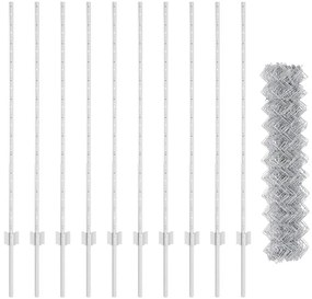 vidaXL Τεντώτο με στήριγμα Ασημί 1,2 x 10 m Ατσάλι