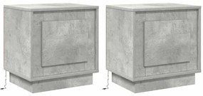 vidaXL Κομοδίνο με 2 pcs Γκρι σκυροδέματος 44 x 34.5 x 45 εκ