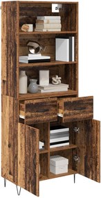 vidaXL Highboard με συρτάρι 2 pcs Παλιό ξύλο Επεξεργασμένο ξύλο