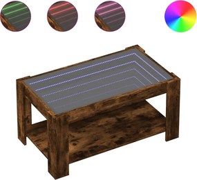 vidaXL Τραπεζάκι Σαλονιού με LED Δρυς 93x53x45 εκ. Επεξεργασμένο Ξύλο