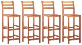 Καρέκλες Μπαρ 4 τεμ. από Μασίφ Ξύλο Ακακίας
