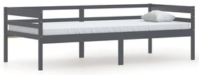 vidaXL Πλαίσιο Κρεβατιού Σκούρο Γκρι 90 x 200 εκ. Μασίφ Ξύλο Πεύκου