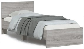 vidaXL Πλαίσιο Κρεβατιού με Κεφαλάρι Γκρι Sonoma 75x190 εκ. Επεξ. Ξύλο
